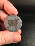 FUSSELL FRESH METAL LONE WOLF/ LOST SHEEP BALL MARKER COIN